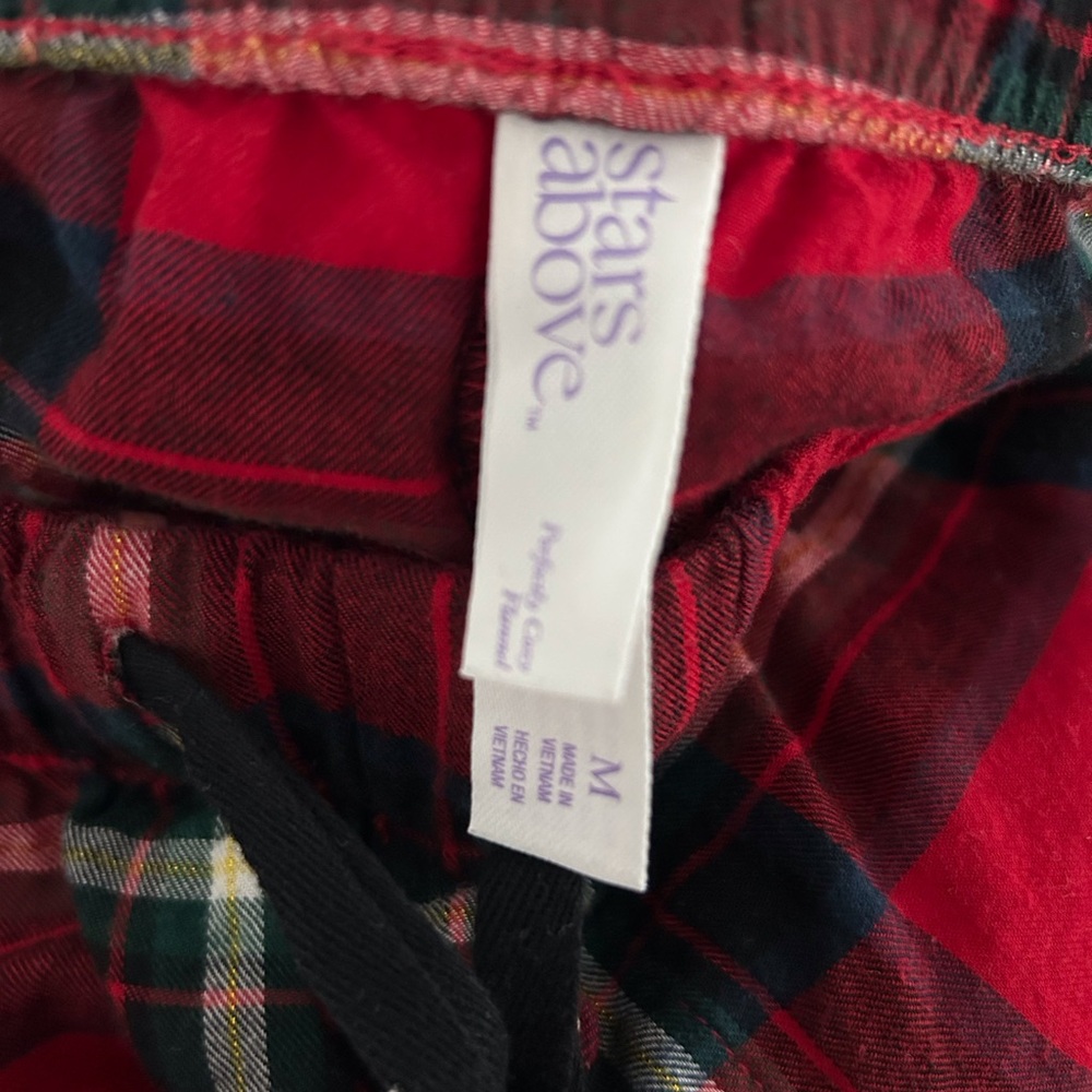 Stars Above Red Plaid FlannelJogger Pajama Pants - Picture 7 of 7
